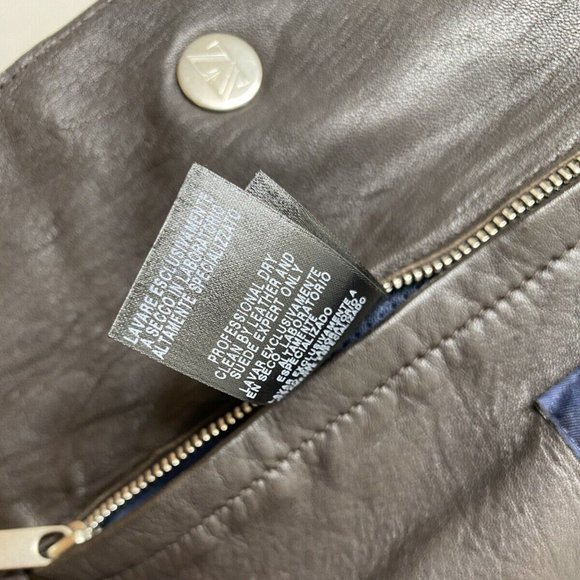 100% Authentic Ermenegildo Zegna 3/4 Leather Men's Jacket Size Large - Picture 5 of 13